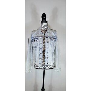 Kut From The Kloth KARA Denim Jacket Womens Xsmall Frayed Hem